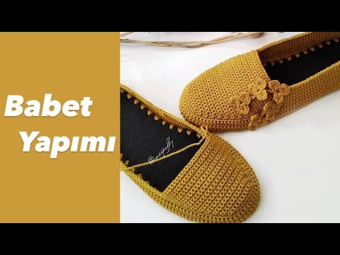 Easy Crochet Knitting Tığ işi Babet Patik (Subtitle option is available for all Languages.)