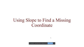Using Slope to Find a Missing Coordinate   Part 1