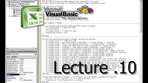 Excel + VBA - Lecture 10