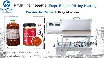 HYSP1-PU-1000H U Shape Hopper Mixing Heating Pneumatic Piston Filling Machine | Sauce Dispenser