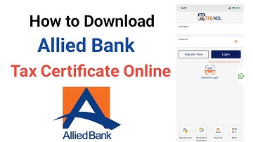 Allied Bank Tax Certificate Download Online | MyABL | Allied bank Mobile App | Allied Bank Account