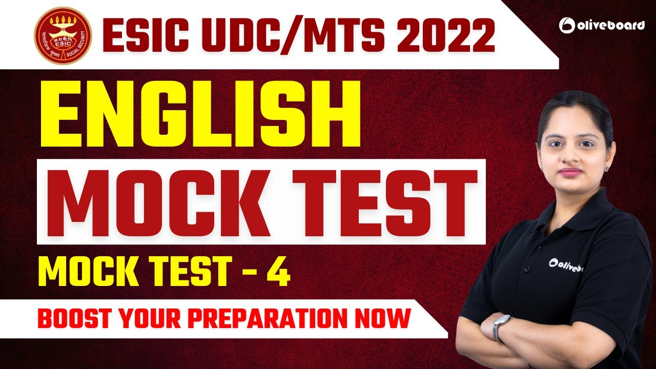 ESIC UDC/MTS 2022 || ESIC English Mock Test - 4 || ESIC Mock Test 2022 || Harshita Ma'am