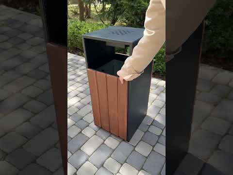 Урна вулична С5-50 з деревом і попільничкою 50 л, видео 1