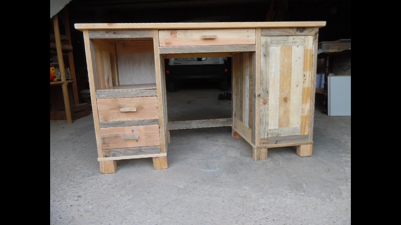 Faire un bureau a caissons en bois de palette youtube