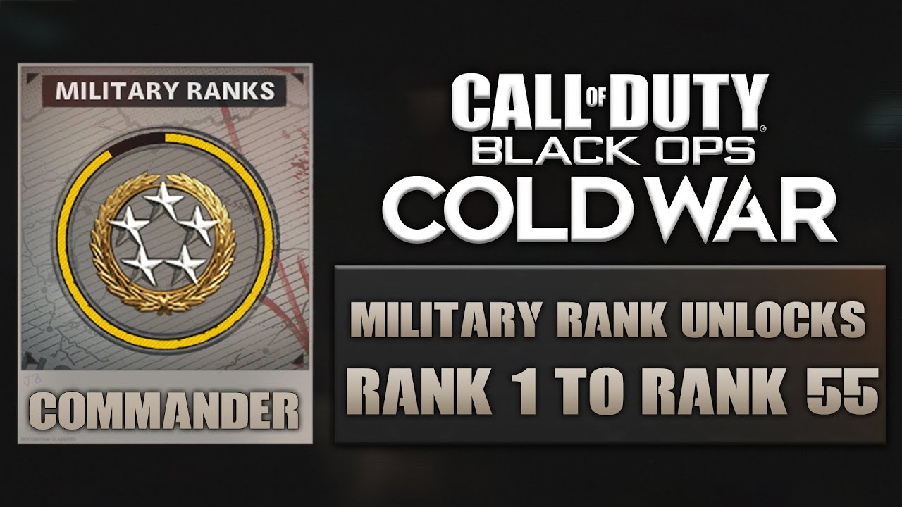 Everything You Unlock From Military Rank 1 to 55 in Black Ops Cold War
