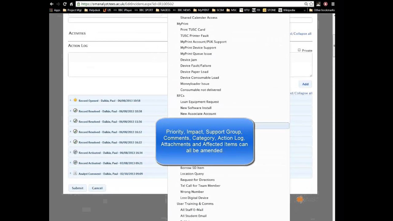 SCSM Analyst  Web ConsoleAppsServices