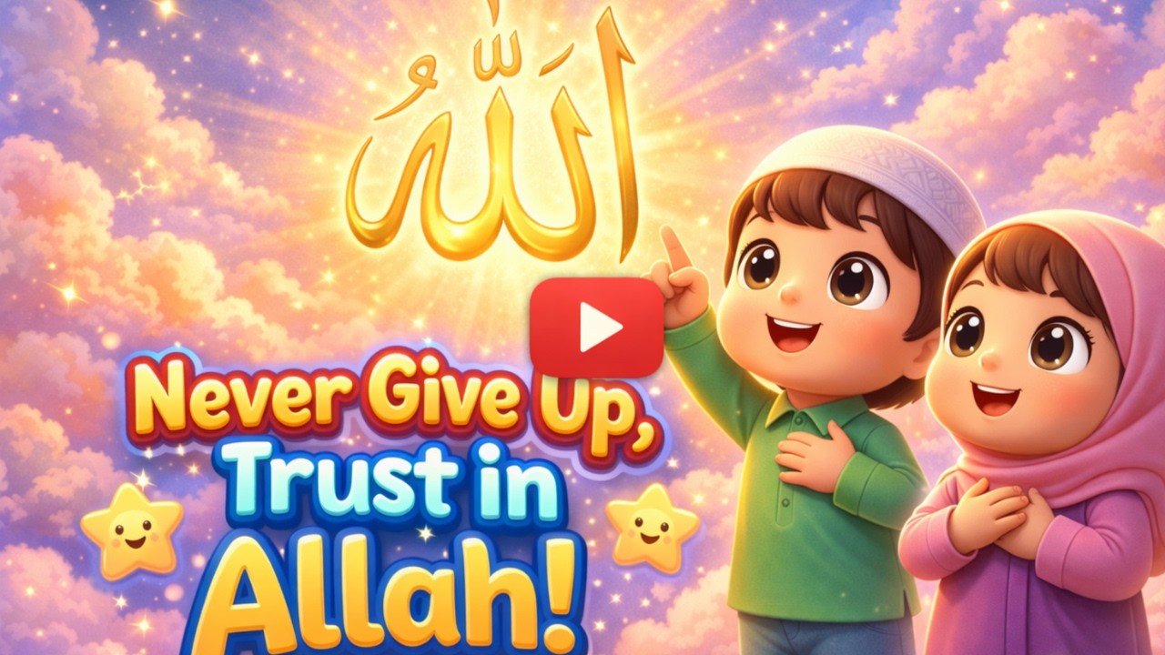 Never Give Up 🌟 | Trust in Allah 🌙 | Islamic Kids Song | Motivational Nasheed for Children