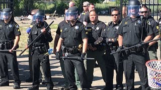 Protesters standoff with Sacramento Deputies Over Homeless Camp | Raw Video