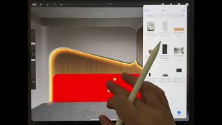 Bedroom rendering tutorial ipad procreate interior hand-painted