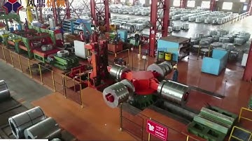 steel coil automatic taking wrapping strapping stacking handling package line