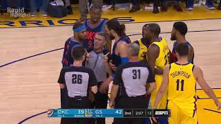 NBA: Heated game OKC Thunder vs GS Warriors Highlights Feb 24 2018 NBA Season 2017- 18