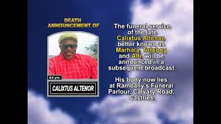 Calixtus Altenor ~ Short Obituary