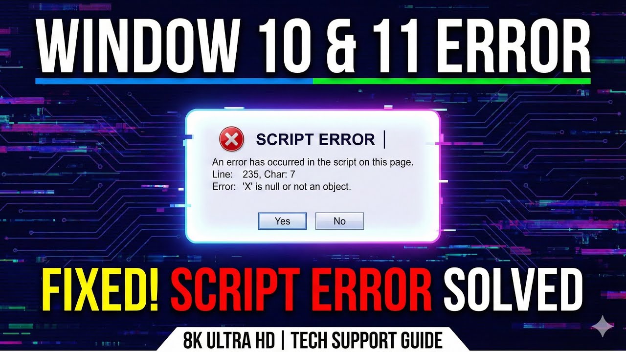 SCRIPT ERROR | an error has occurred in the script on this page | error | window 10 window 11 