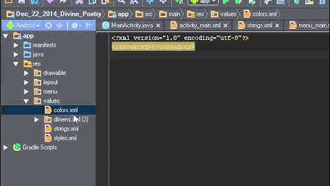ES Divine Poetry Editor .xml files colors and dimens