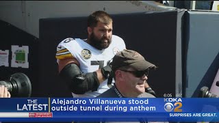 Steelers Skip National Anthem, But Villanueva Stands Near Tunnel