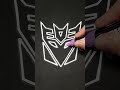 How to make a neon effect decepticon symbol with posca markers | Well, the Art #shorts