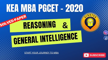 KEA PGCET MBA 2020 | MBA REASONING 2020 I GANESH SHETTI