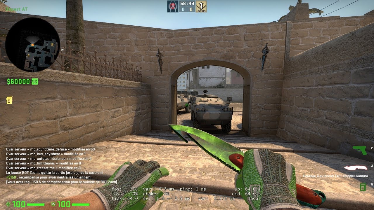 CSGO Sport Gloves Hedge Maze combinaisons with Gamma doppler knife