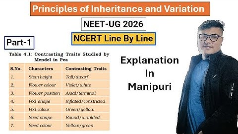 Principle of Inheritance and Variation || Part- 1 || NEET UG Foundation #ncert #neet #latestnews