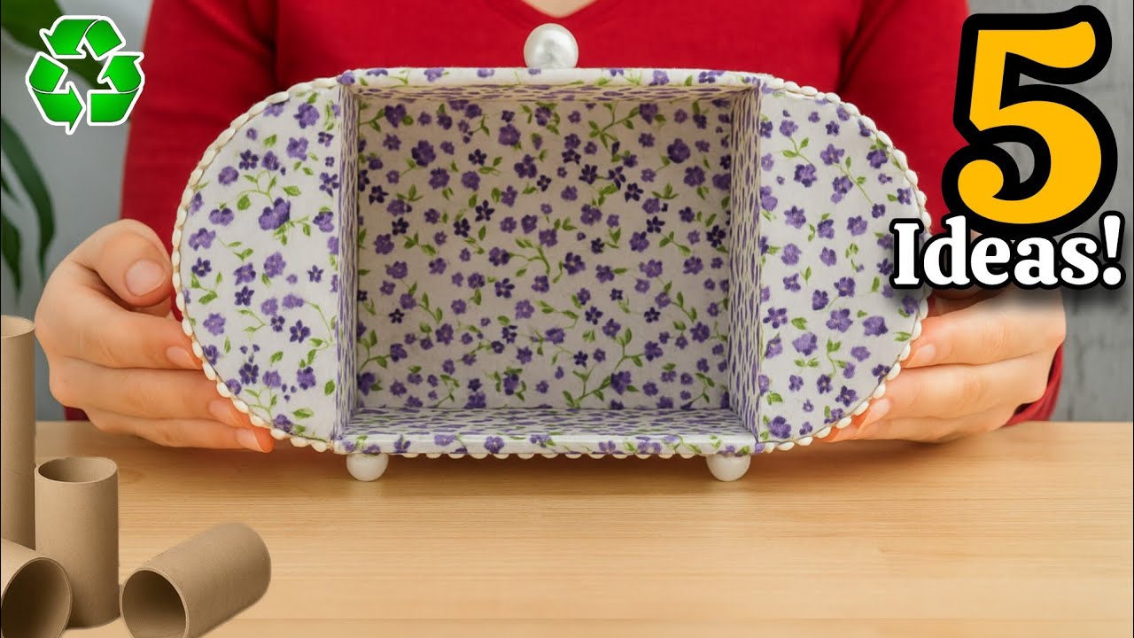 Cardboard Magic:  5 Transform Rolls & Boxes into Elegant Home Decor | DIY Upcycling Ideas