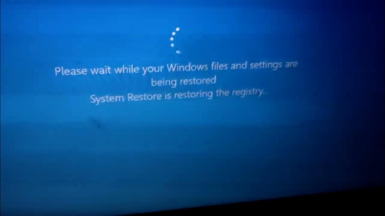 Please wait while your windows files and settings are being restored