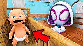 Baby and SPIDER GWEN Play Hide and Seek!