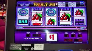 Double Diamond slot machine line hit $45 max bet high limit. Going for free games! Crazy. screenshot 4