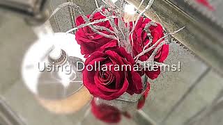 DIY Red Roses Floral Arrangement Using Dollarama Items!