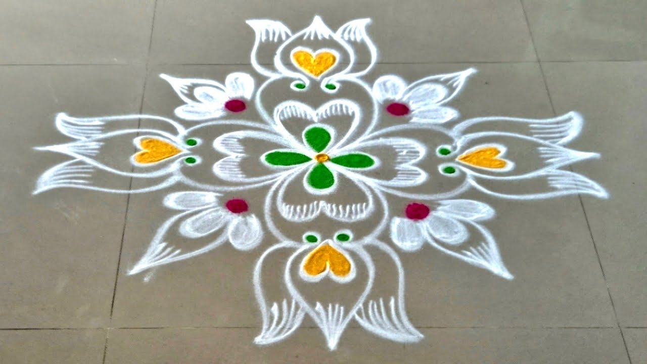 #Karthigai Deepam rangoli/#Friday rangoli/#Apartment rangoli for beginners/#Unique Rangoli 