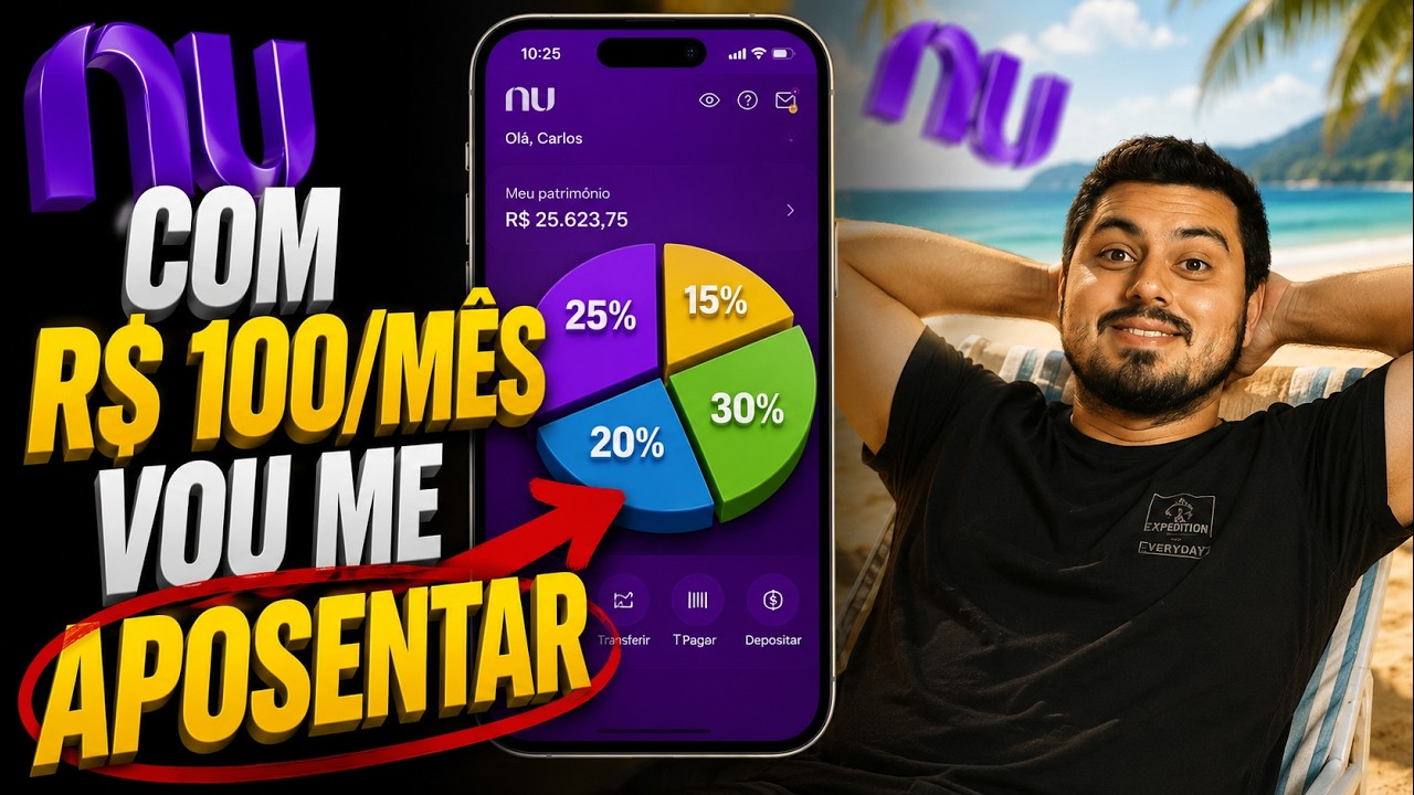 MONTEI UMA CARTEIRA DE AÇÕES COM R$ 100 POR MÊS NO NUBANK