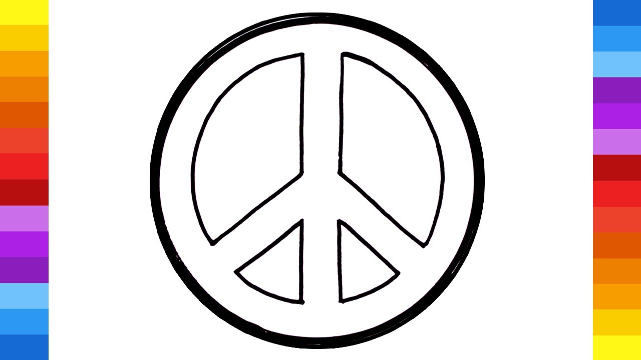 How to draw Peace Symbol Easy Step by Step. Marker drawing - YouTube