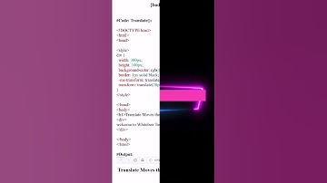 Translate in CSS | #CSS