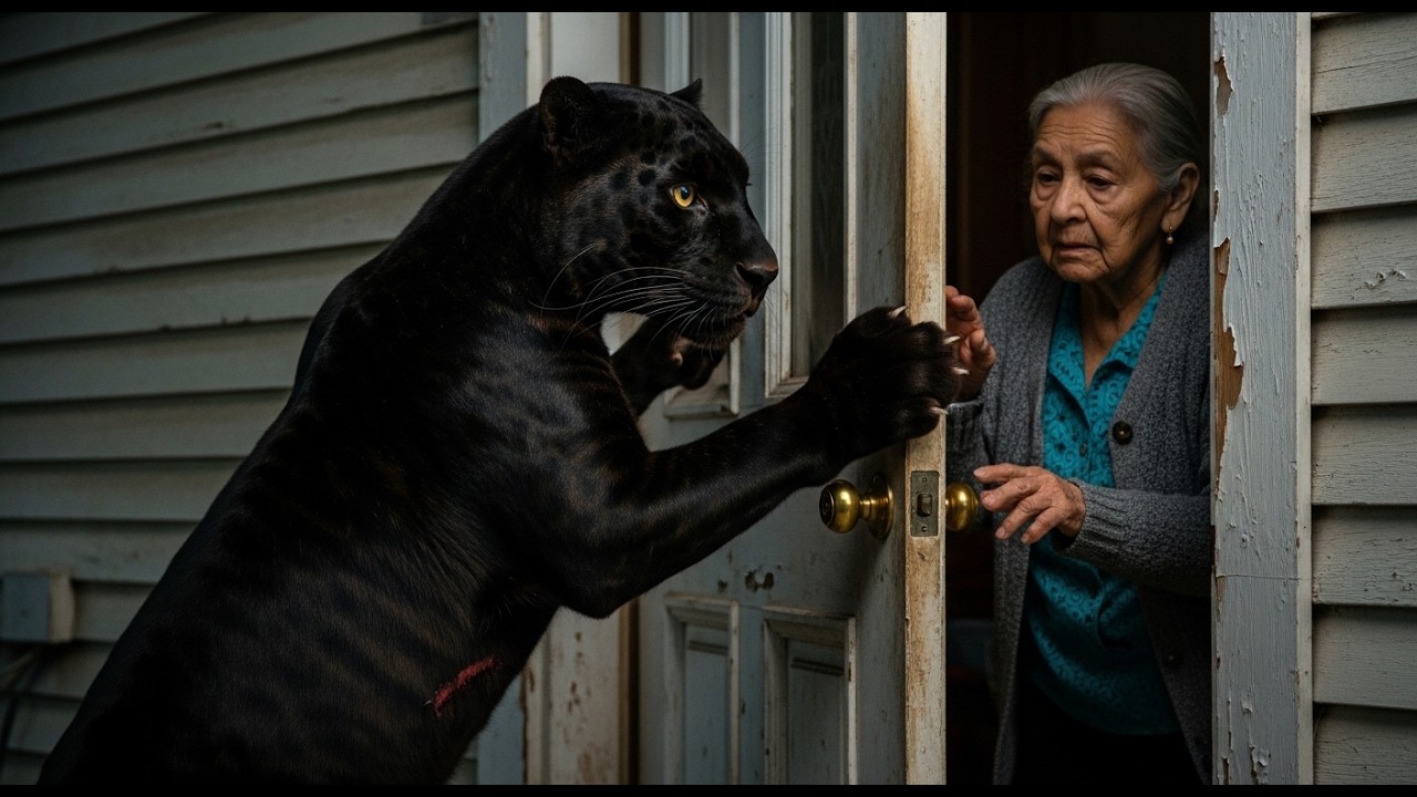 Una pantera negra golpeó su puerta en plena medianoche… pero no había venido a atacar