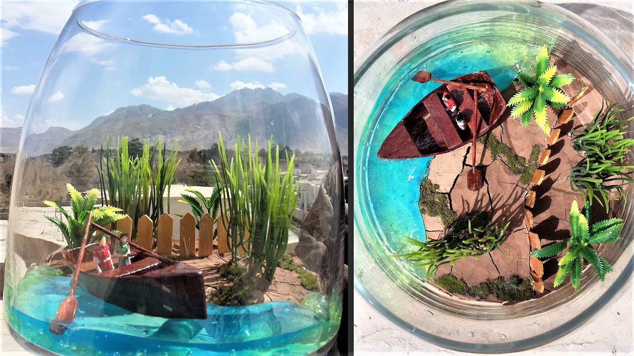 How to Make Epoxy Resin ArtBeach TerrariumLandscape Row Boat Diorama