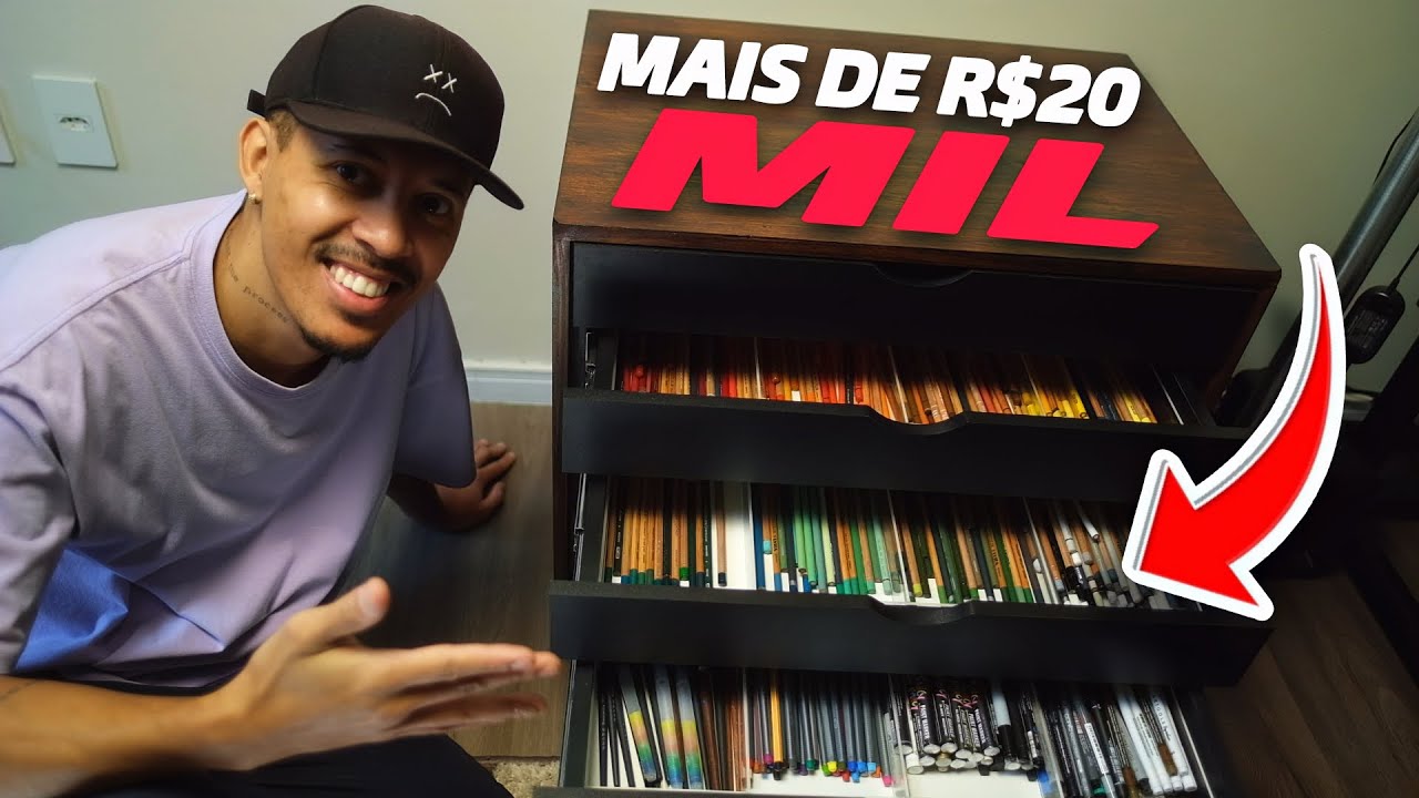 TOUR Pelo Gaveteiro Lotado de MATERIAL de Desenho