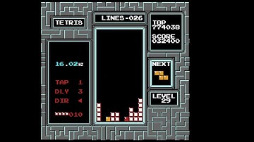 65 lines on the killscreen with hypertapping - nes tetris