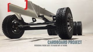 Remote Control Car Cardboard Suspension Truck with Chassis Truck Handmade at home