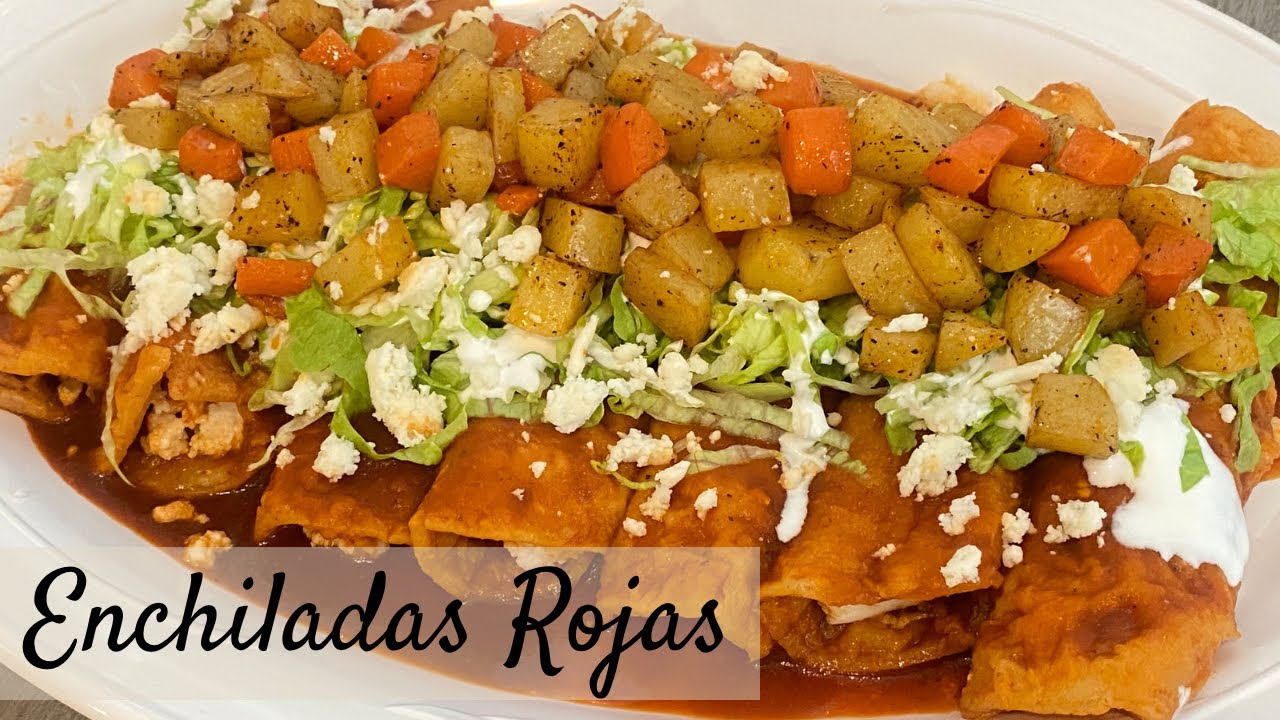 Enchiladas Rojas - Enchiladas Rojas con Papa y Zanahoria - Receta Rapida -  YouTube