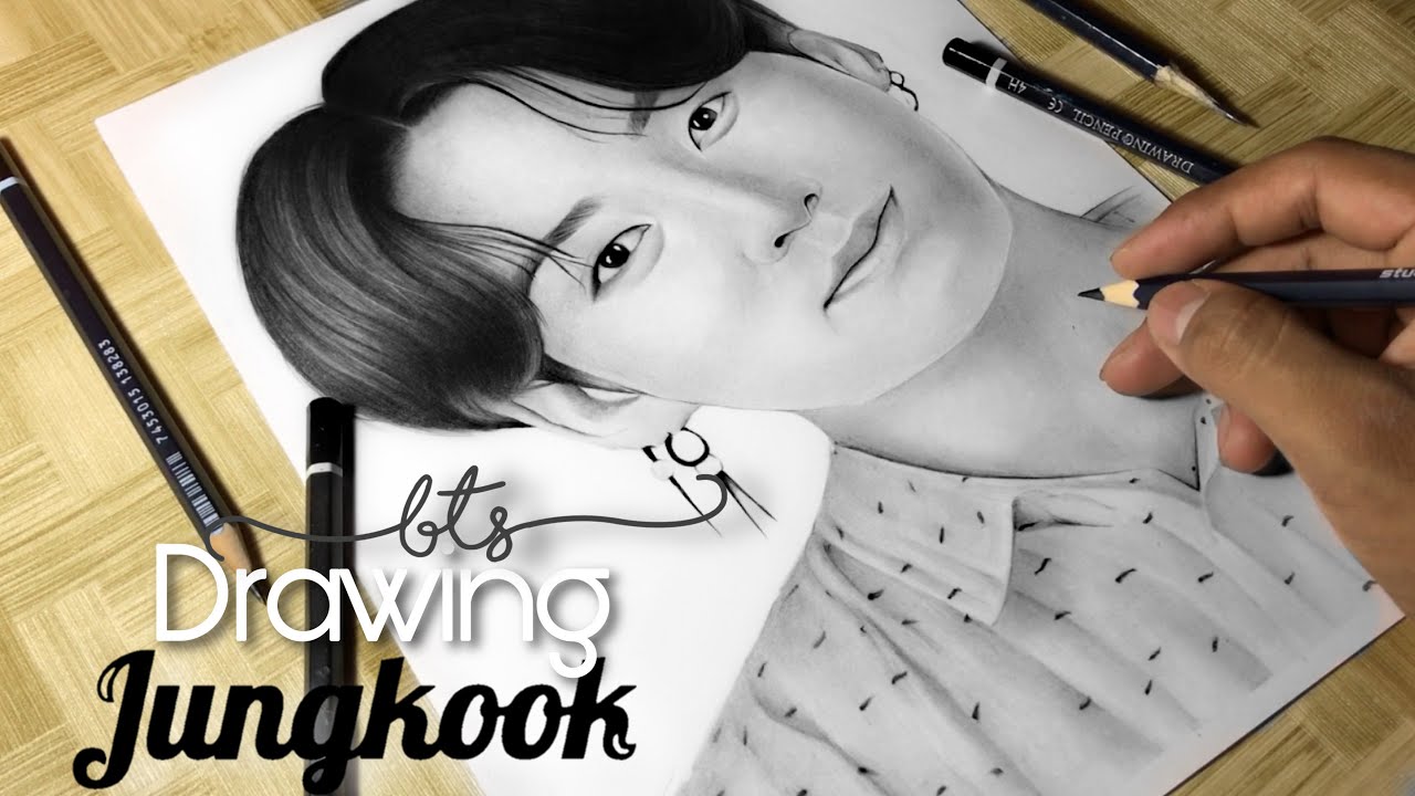 Dibujo de JUNGKOOK BTS Realista a Lapiz - Dibujando a Jungkook - thptnganamst.edu.vn