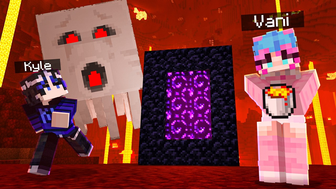Our First Time In THE NETHER.. (MINECRAFT)