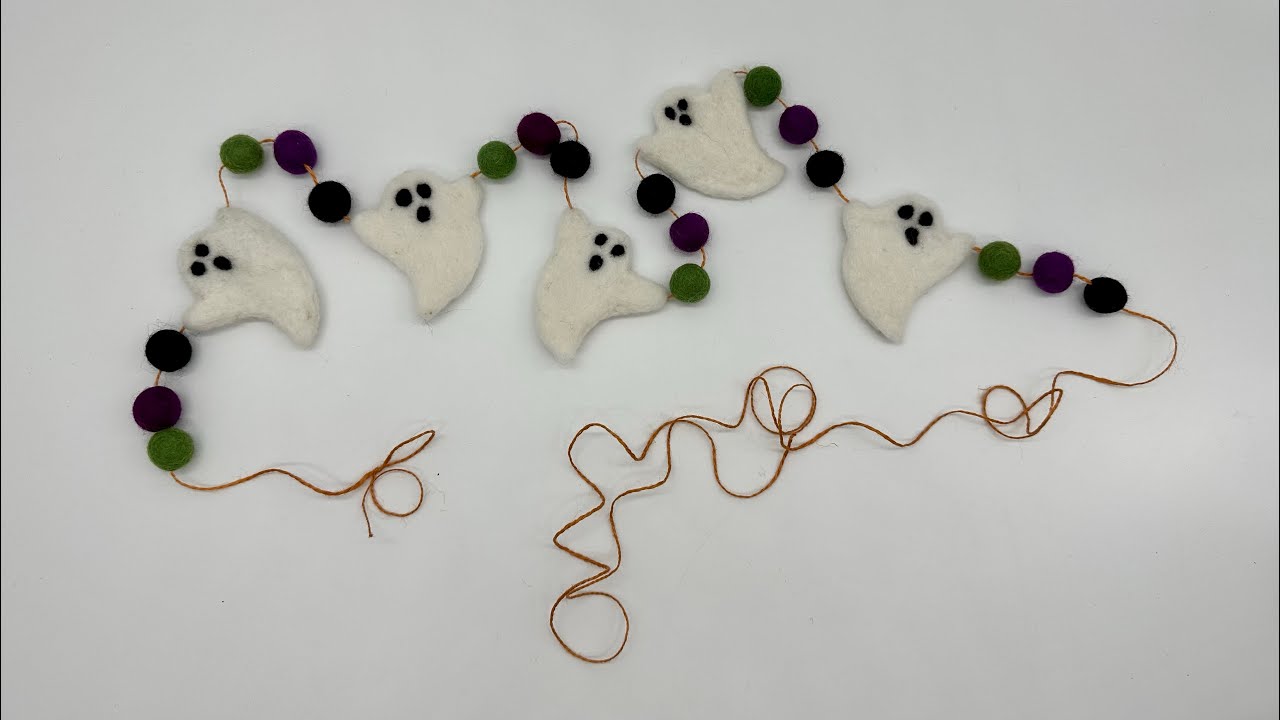 Needle Felted Ghost Garland Tutorial 👻