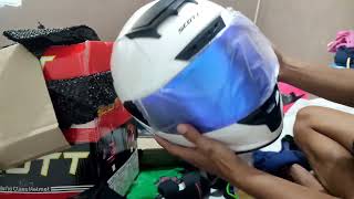 Unboxing !!!🔥🔥🔥 Scott RX7 Pearl White !!!🔥🔥🔥 Not Clone / Not Shoei / Not 1:1 !!! Real Local 🇲🇨