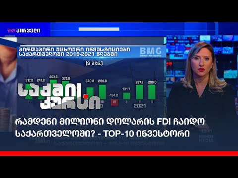 რამდენი მილიონი დოლარის #FDI ჩაიდო საქართველოში? - TOP-10 ინვესტორი