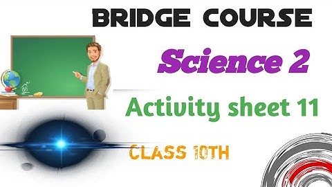 Activity Sheet 11 | Science 2 |  Class 10th | Bridge course | #bridgecoursescience2