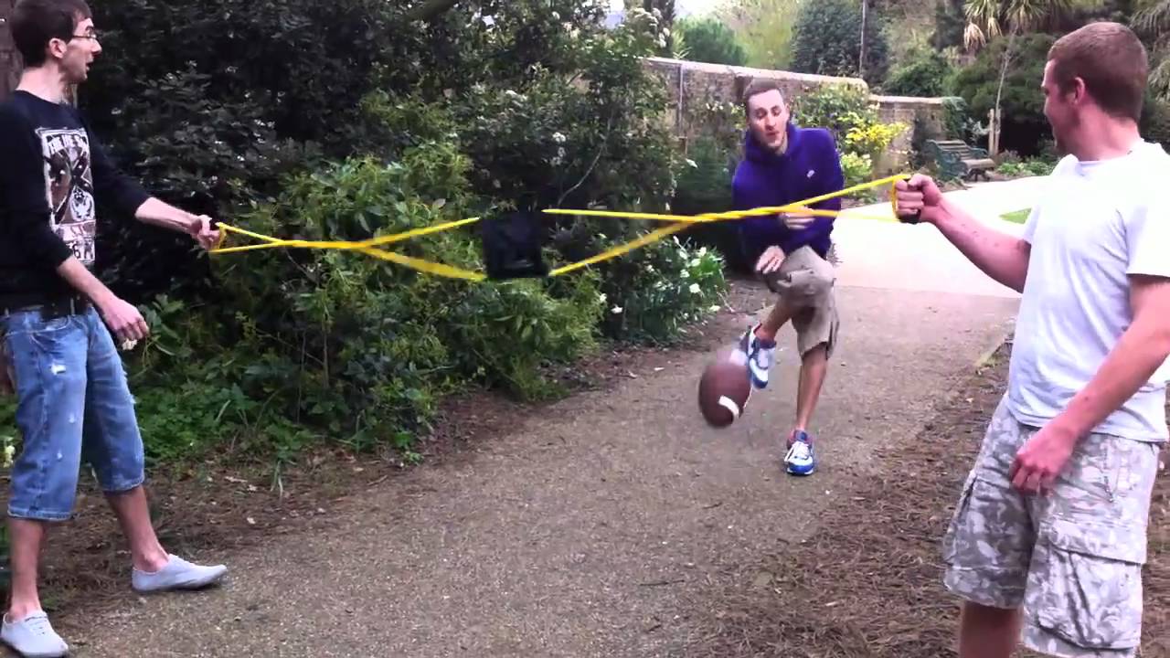 (extreme nutball) Kyle takes a football in the nuts with a slingshot 3