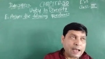 Class III EVS 29 01 2022 by Mr Rupesh Chapter 20 Unity in Diversity