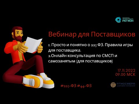 Просто и понятно о 223 ФЗ.  Правила игры для поставщика.  Онлайн консультация по СМСП и самозанятым.