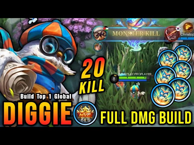 20 Kills!! Diggie Full Damage Build is Broken!! - Build Top 1 Global Diggie ~ MLBB class=