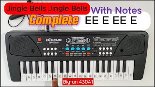 Jingle bells Jingle bells Complete tune with lyrics and notes || Bigfun 430a1 37 keys keyboard piano