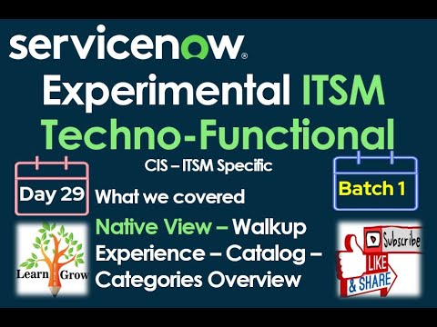 ITSM Batch 1 | Day 29 | Native View - Walk-Up Experience - Catalog- Categories Overview ITSM Batch 1 | Day 29 | Native View - Walk-Up Experience - Catalog- Categories Overview